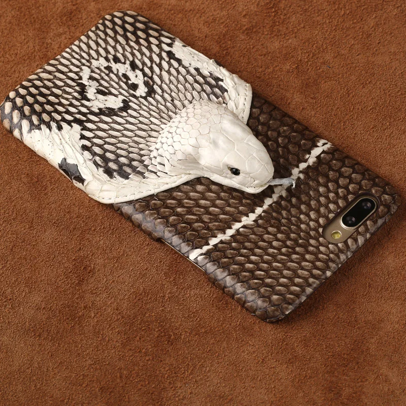 

JUNDONG brand phone case real snake head back cover phone shell For OPPO R11 Plus full manual custom processing