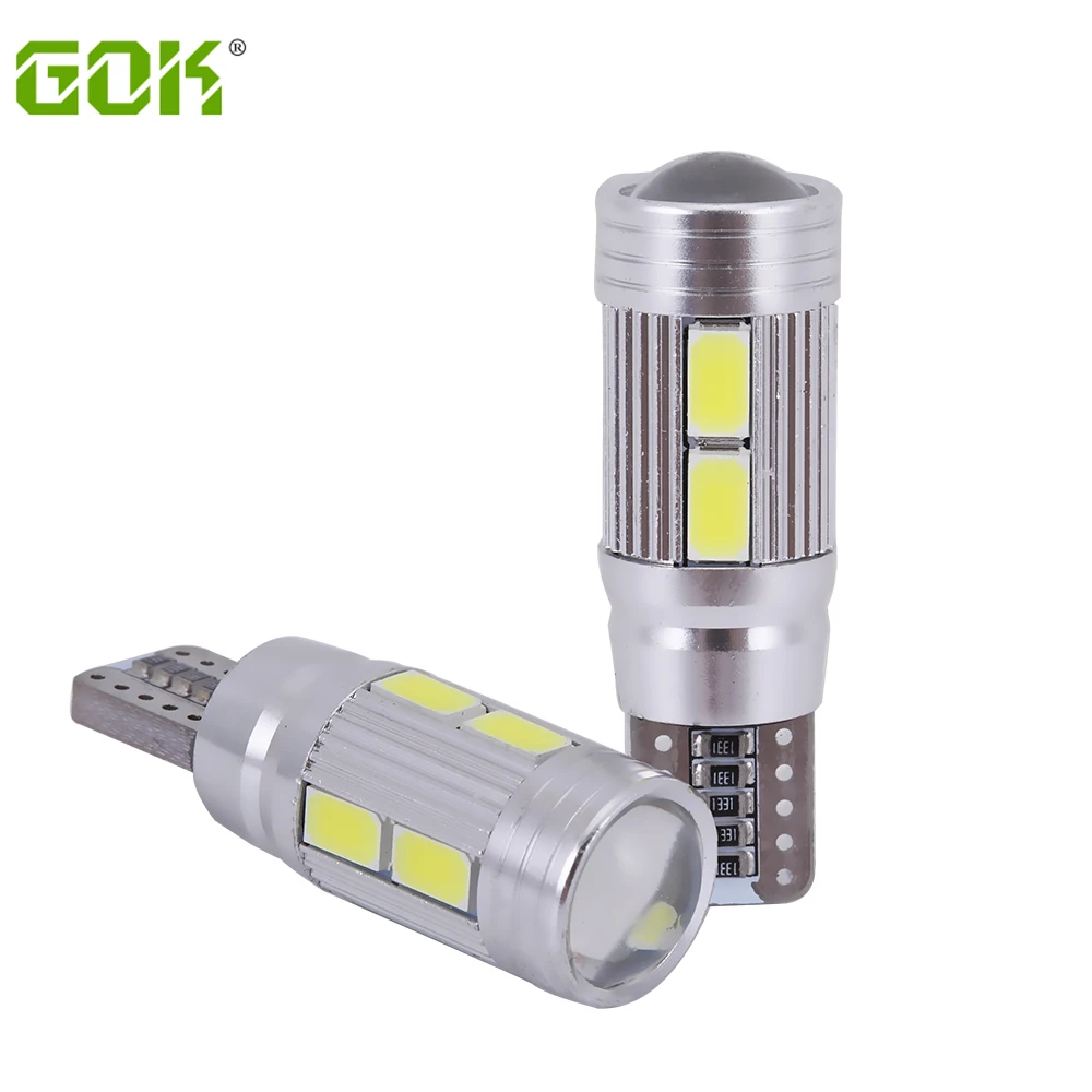 10 шт./лот T10 Светодиодные лампы canbus 194 Xenon Белый СВЕТОДИОД CANBUS 10SMD led 5730 5630 SMD t10 LED с