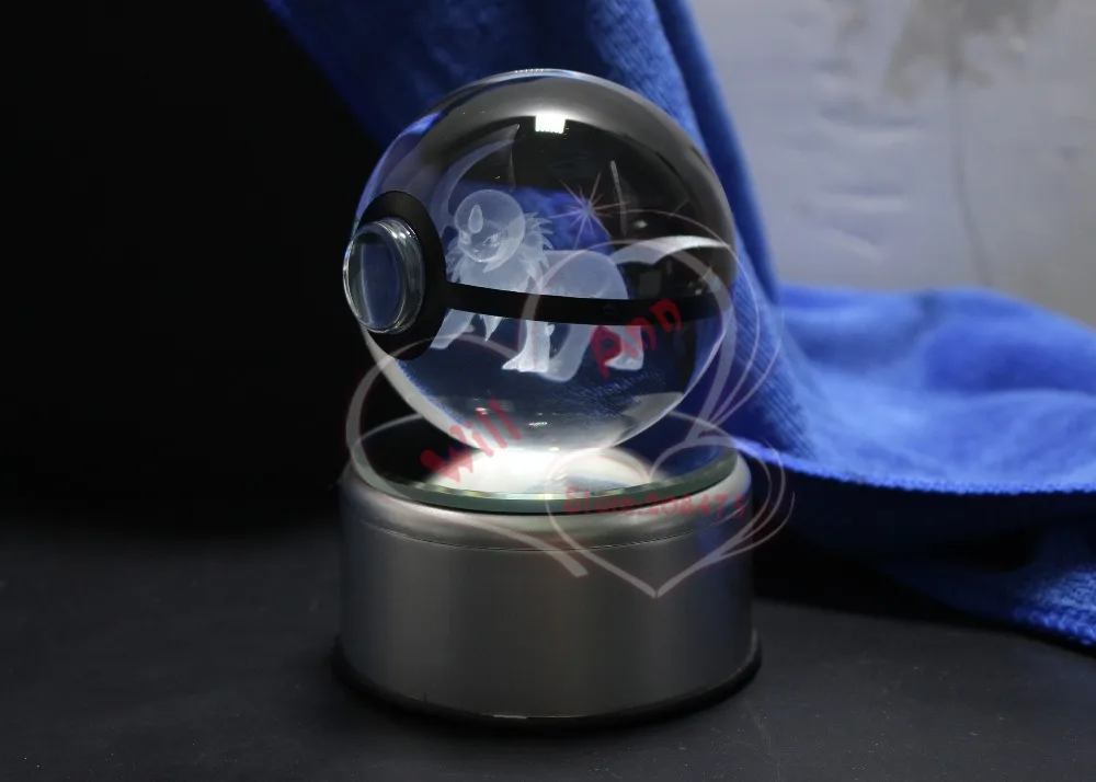 Светящиеся 3D Absol Лазерная прозрачное гравированное Pokeball ночник идеально подходит для поклонников Pokemon