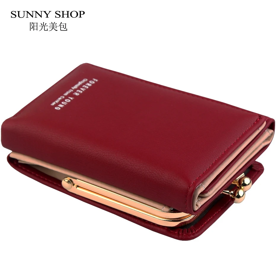 SUNNY SHOP женский короткий кошелек из искусственной кожи женский маленький кошелек для монет кожаный кошелек женский кредитный держатель для карт для школьниц