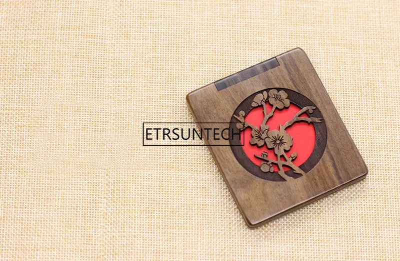 30 шт. резное зеленое сандаловое зеркало двухстороннее для макияжа портативные