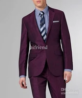 custom made new purple suit two button wool wedding suits groom tuxedo suit for menswedding men clothes