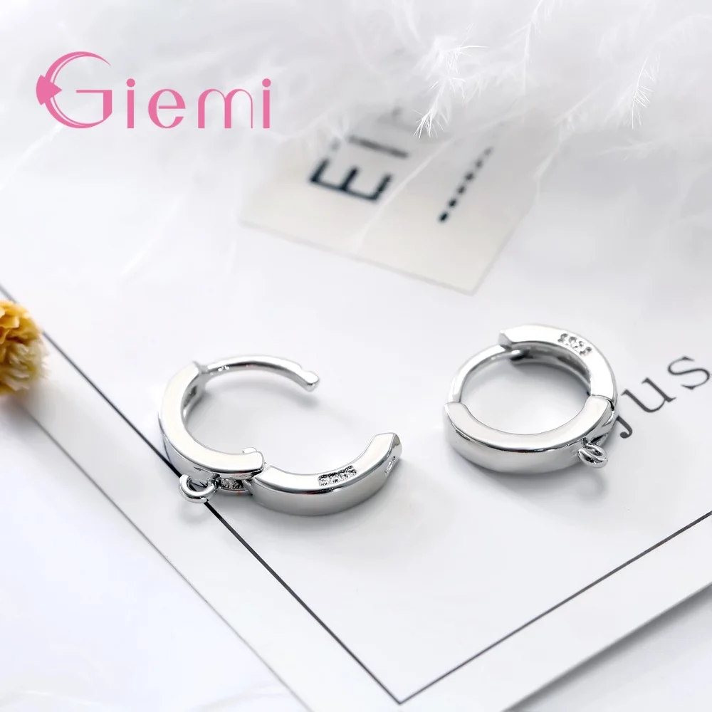 

Big Discount Hot Selling Classical Style Genuine 925 Sterling Silver Hoop Earrings DIY Jewelry For Women Ladies Gift