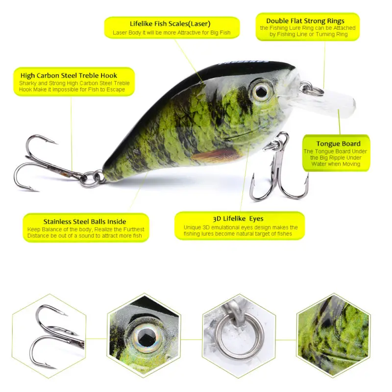 YOUGLE 6 шт./лот Proberos Crankbaits жесткая приманка для рыбалки приманки плавания|Наживки
