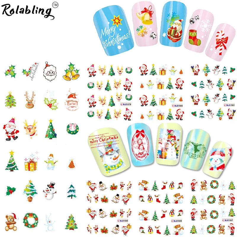 Nail Art Stickers Christmas Snow Water Transfer Decals Decoration For Design | Красота и здоровье