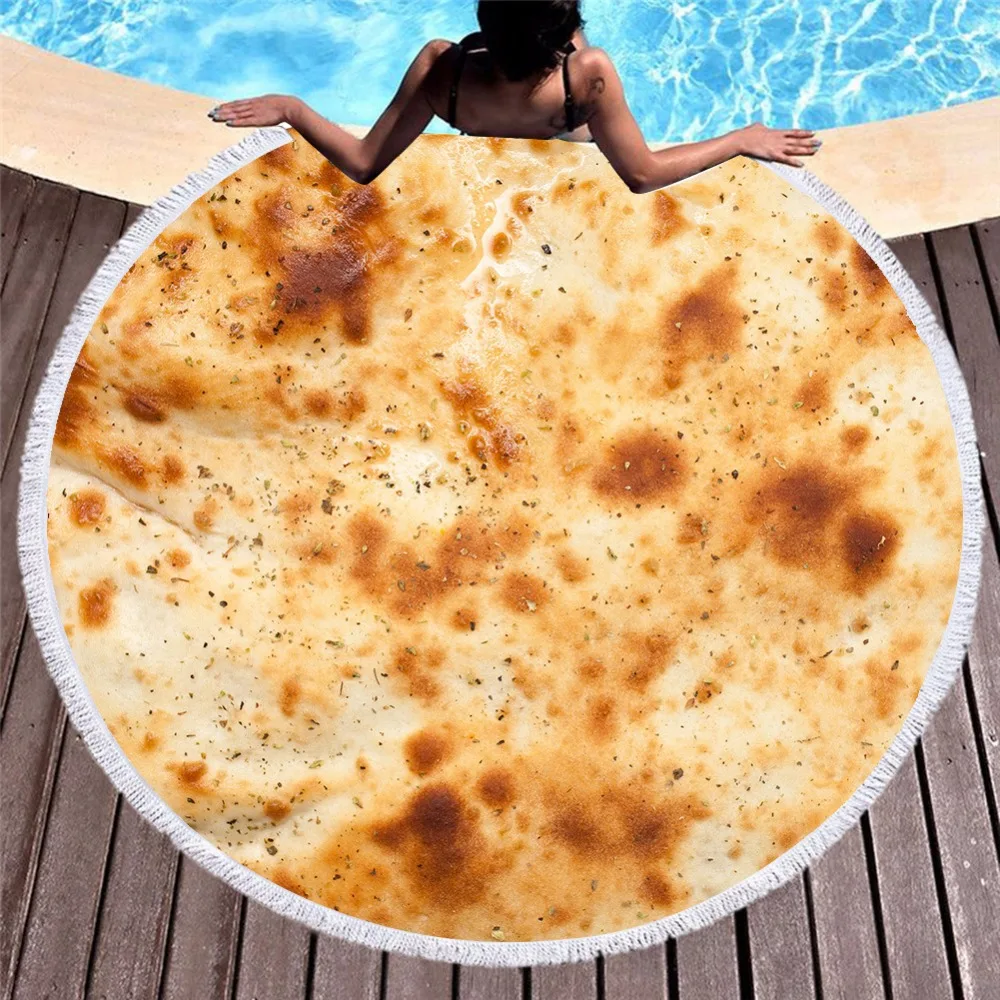 Пляжные полотенца с круглым рисунком блинов комфортные пищевые творения Burrito