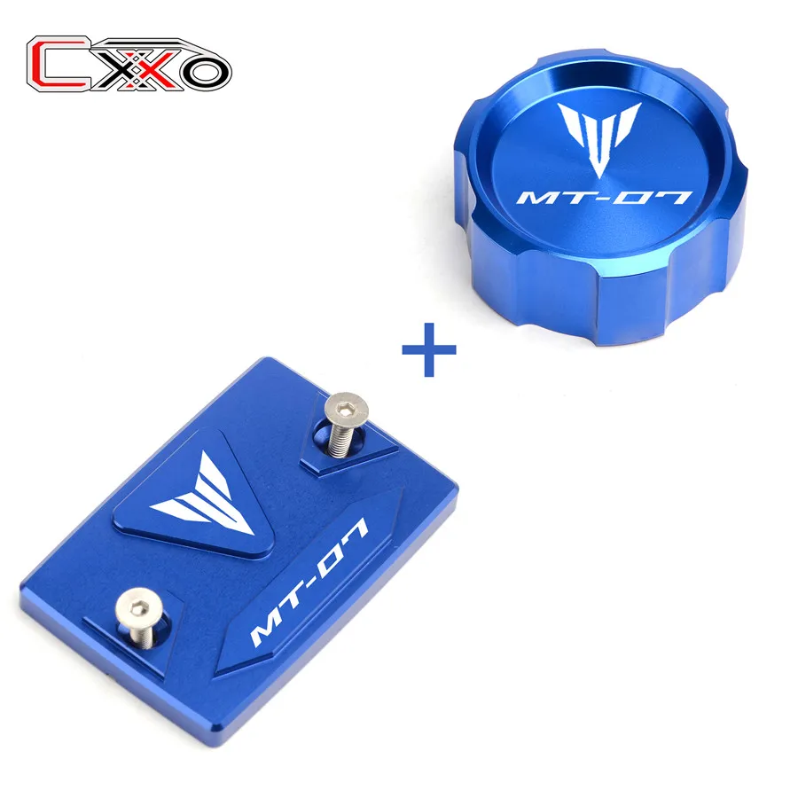 MT07 blue Логотип mt-07 Front MT-10 спереди+ сзади наивысшего качества крышка резервуара для YAMAHA MT07 MT09 MT10 TRACER FZ10 FZ09 FZ07 UP - Цвет: MT07 blue