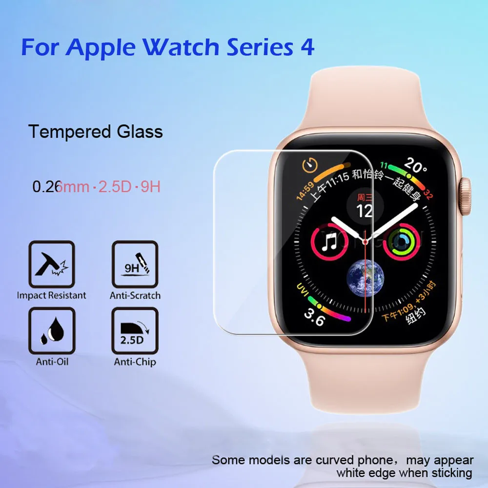 Настоящее 1 шт. закаленное стекло ЖК-экран протектор для Apple Watch серии 4 44 мм