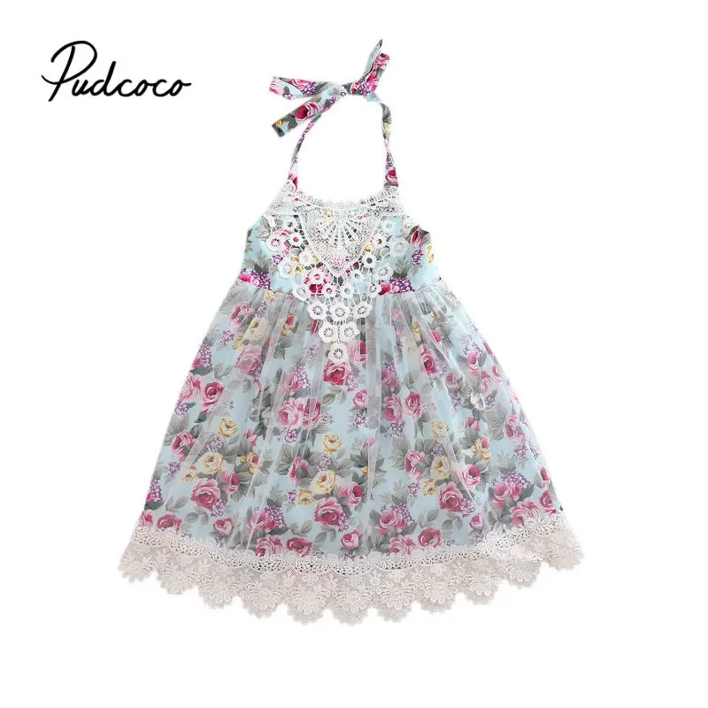 Emmababy Baby Flower Girl Dress Princess Lace Tulle Tutu Backless Gown Formal Party Floral White Fine Strap | Детская одежда и