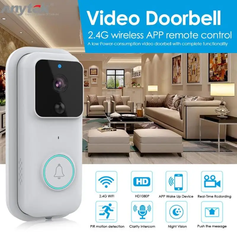 B60 дверной звонок HD 1080 P wifi беспроводной умный видео визуальный домофон IP Облачное