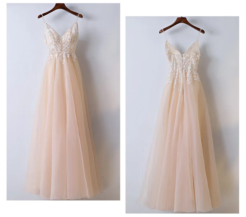 Платье женское на бретельках с вышивкой и бусинами|prom gown|robe dechampagne evening |