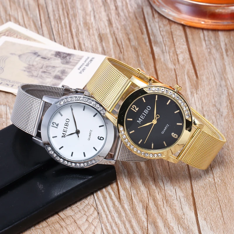 Часы наручные женские кварцевые изысканные водонепроницаемые с кожаным