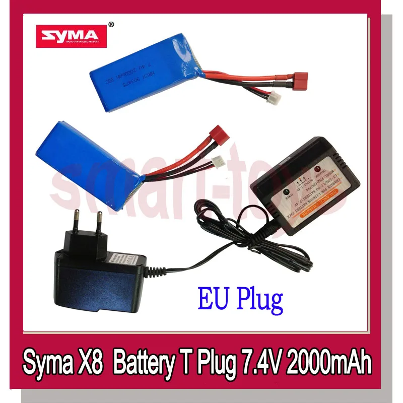 Syma X8 батарея 7 4 v 2000mAh T вилка и баланс зарядное устройство для X8C X8W X8G X8HC X8HW X8HG RC