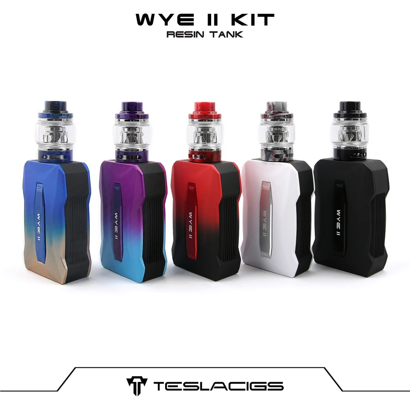 Оригинал Тесла Уай II Kit электронная сигарета и Teslacigs 215 W тройник mod 4/6 мл смоляной