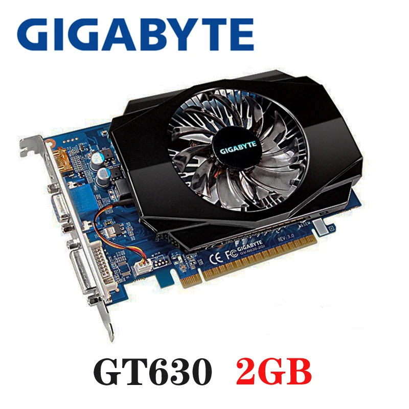 GIGABYTE видеокарта GT630 2GB 2G 128Bit GDDR3 видеокарты для nVIDIA VGA карты Geforce GT 630 Hdmi Dvi используется в продаже