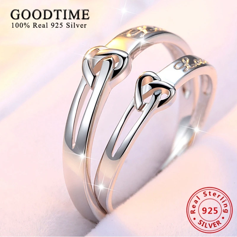 Модные фиолетовые серебряные ювелирные изделия 925 кольца в форме сердца для