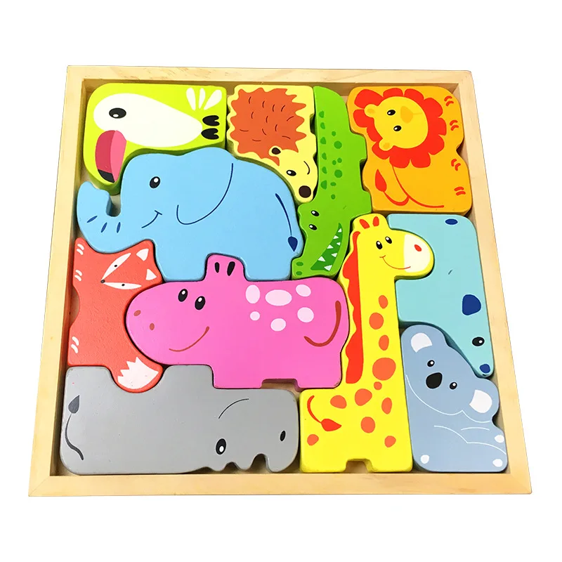 

Kids Montessori Materials 3D Puzzles Animals Clever Board Montessori Educational Wooden Toys For Children juguetes montessori