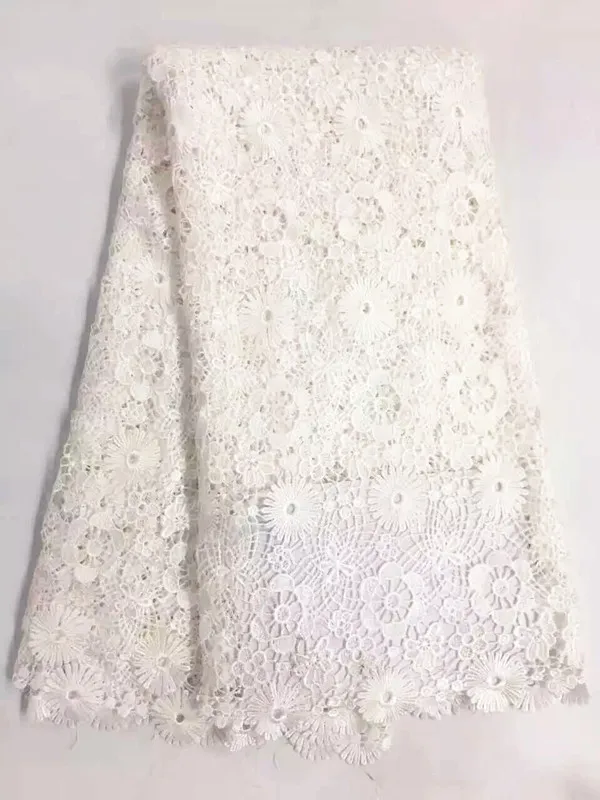 

Beautiful royal blue flower design african water soluble lace fabric french guipure lace for party dressing RW8-3