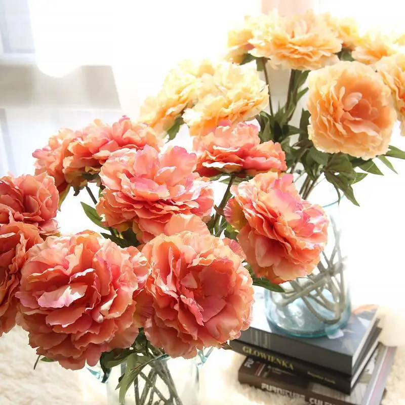 Длинные Большой Северной Европы Пион Искусственные цветы для Свадебная
