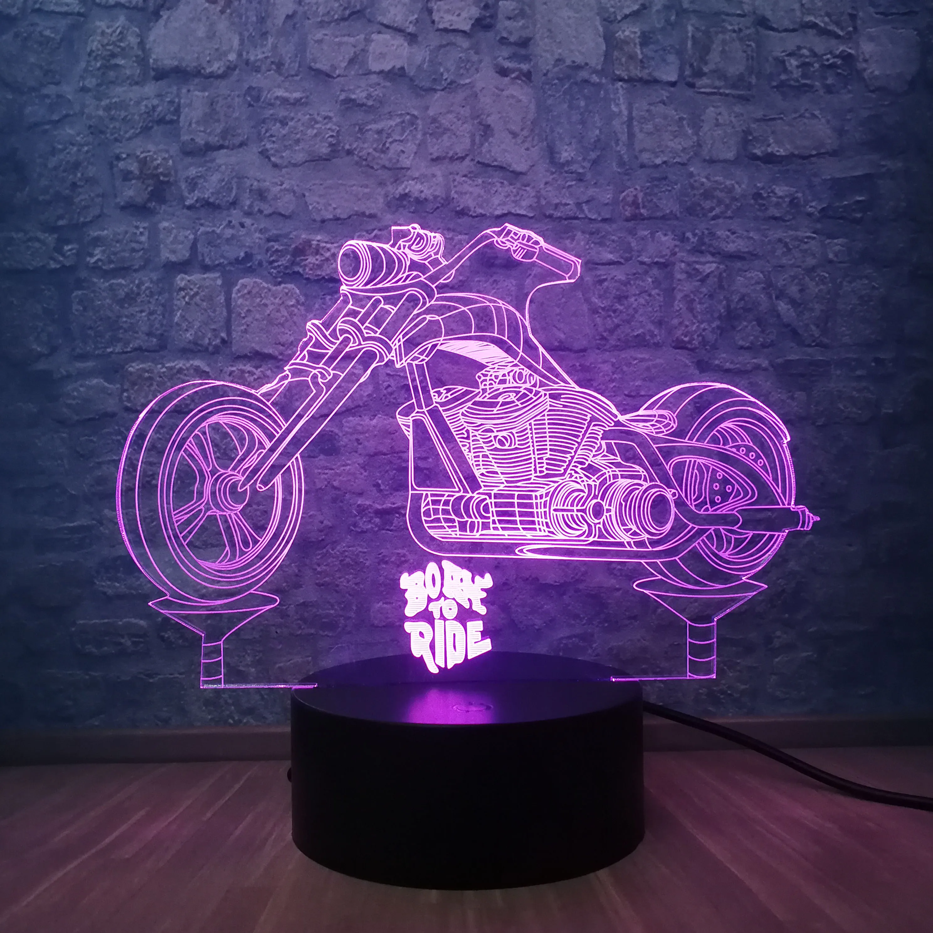 Новинка крутой мотоцикл игрушки для мальчиков 3D светодиодный ночник светильник