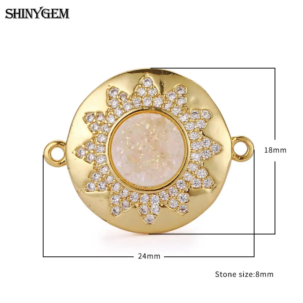 Подвески из драгоценных камней SHINYGEM соединители натуральной друзы с
