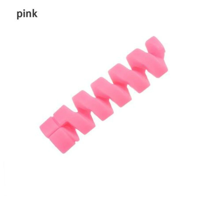 Pink 1 шт. защитный спиральный кабель для передачи данных, силиконовый намоточный чехол для iphone, Android, зарядка через usb, чехол для наушников - Цвет: Pink
