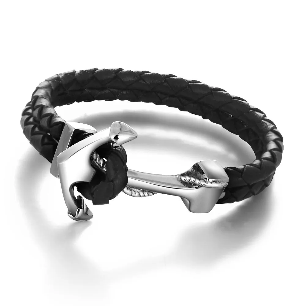 MOGE для мужчин на запястье в рейтинге натуральная Кожаные браслеты нержавеющая