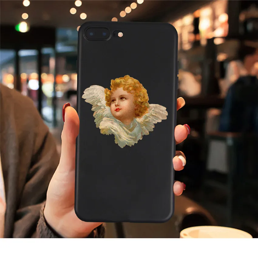 Чехол для телефона с изображением ангелов Ренессанса для iPhone X, 7 Plus, XS, 10, мягкий силиконовый чехол из ТПУ с цветочным принтом для мальчиков, чехол для iPhone 6S, 8 Plus, XS Max, чехол