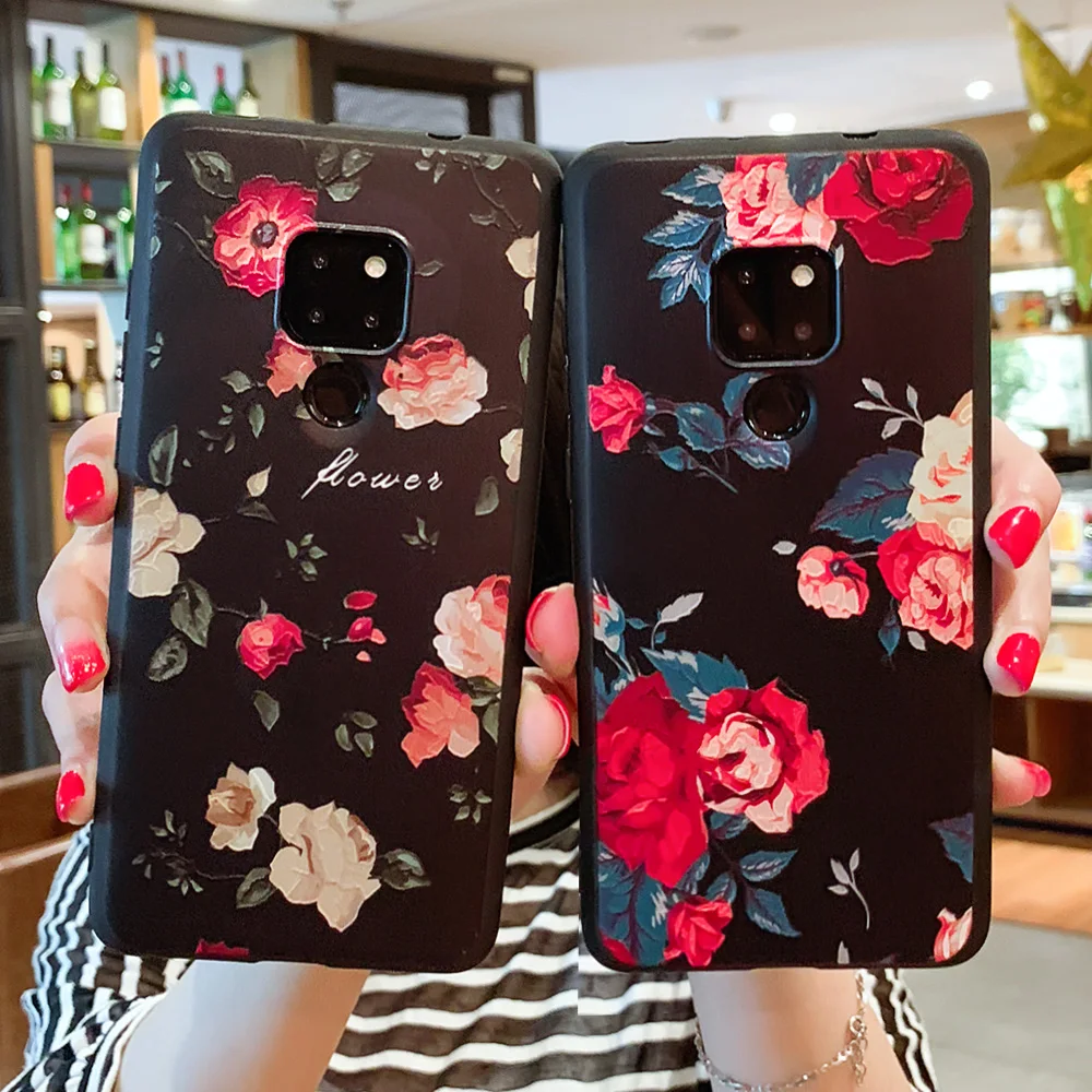 Цветочный чехол для Huawei Mate 20 10 P20 P30 Lite Pro P10 P8 P9 2017 чехлы P Smart 2019 Honor 7X 9 lite Nova 2i |