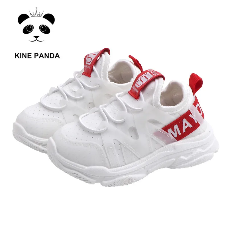 KINE PANDA/детская обувь; повседневные кроссовки для девочек; для мальчиков; для малышей; для детей 1, 2, 3, 4 лет; дышащие; белые; черные; ультралегкие