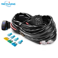 mictuning 12awg led light bar wiring harness kit 2 lead with 60amp relay free fuse rocker switch for auto offroad led work lamps