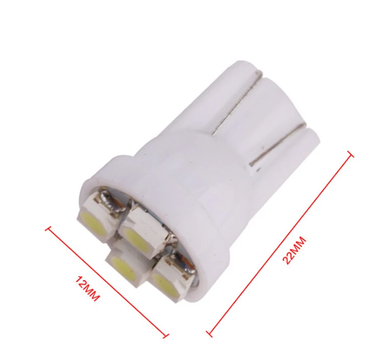 Оптовая продажа 200 шт./лот T10 194 168 1210 4 SMD LED Клин Лампочки белый свет чтения 12 В Авто