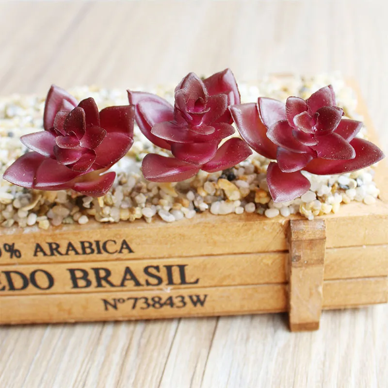 27 Charming Accessories Flocking DIY Mini Plant Plastic 1pc New Bridal Bouquet Fashion Purple Succulents Flower wall Floral - Цвет: 27