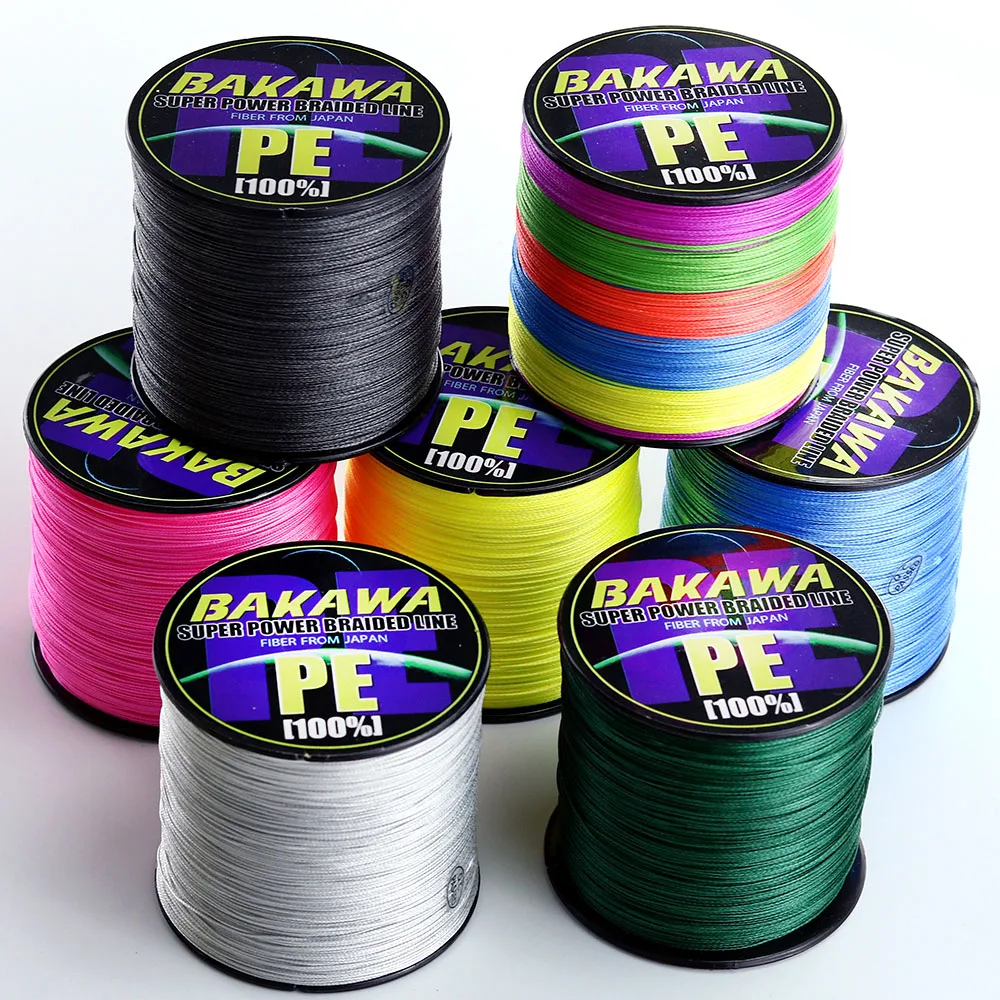 BAKAWA 8 braid 500M 300M 4 strands PE Braided Fishing Line 120 TO 10LB Multifilament Fishing Line cord linha multifilamento