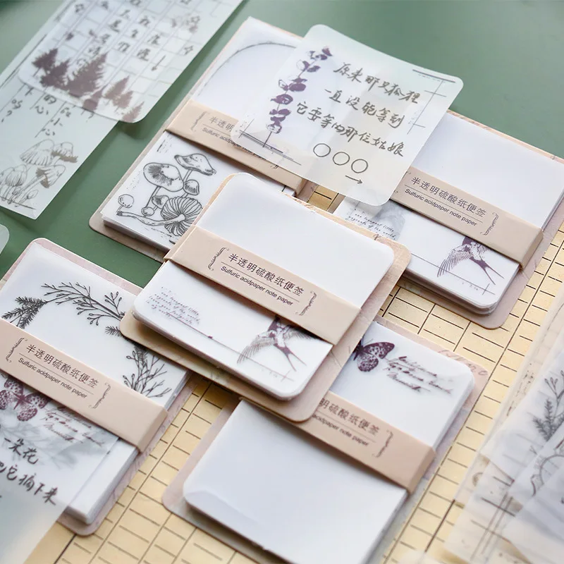 30 шт. завод Бабочка Масло Бумага Блокнот прозрачный заметки блокнот Школа