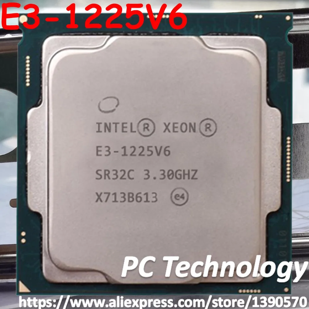 Оригинальный процессор Intel Xeon E3 1225V6 CPU 3 30 GHz 8M 73W LGA1151 1225 V6 четырехъядерный