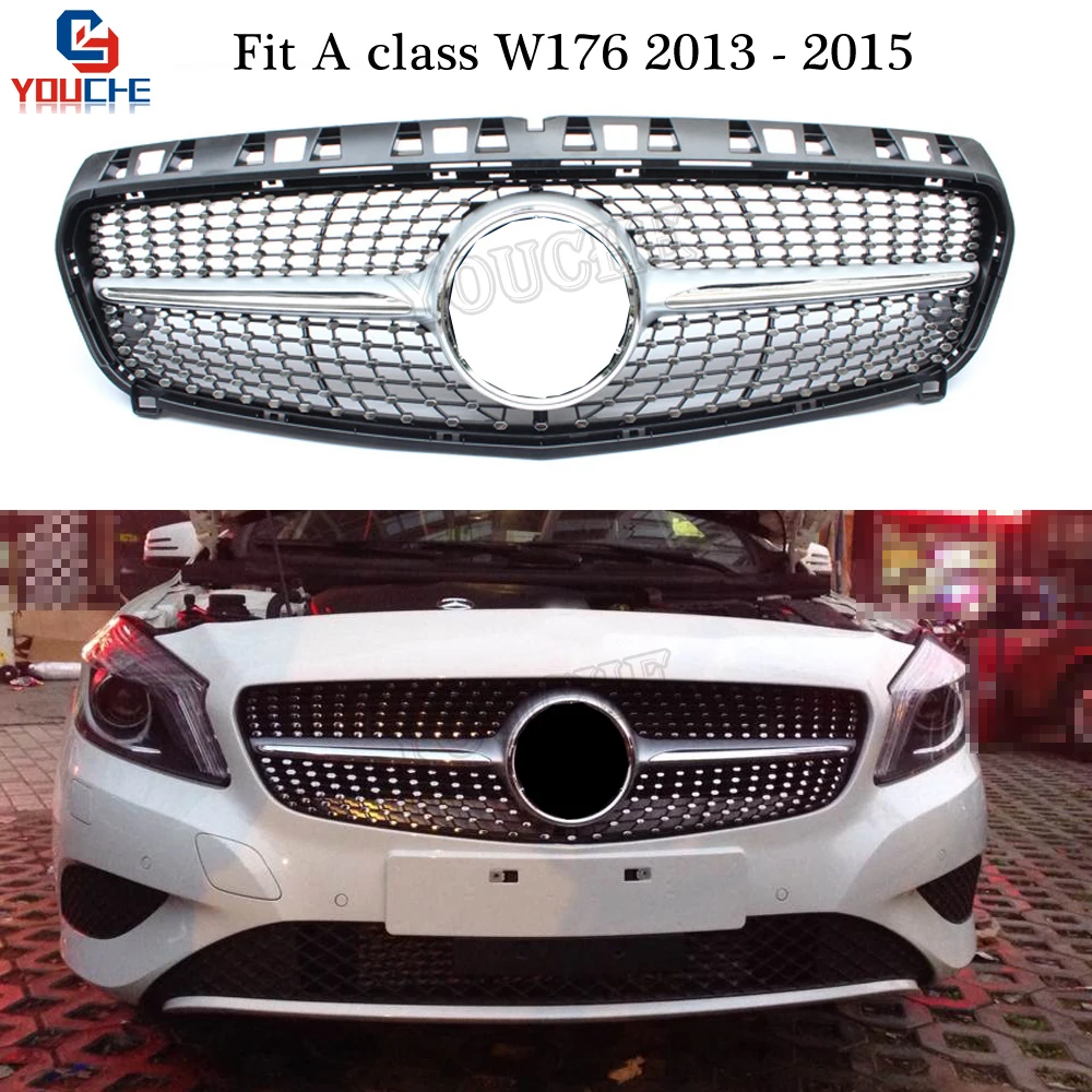 W176 Алмазная Бриллиантовая бленда решетка радиатора для Mercedes A Class 2013 2014 2015 A160 A180 A200