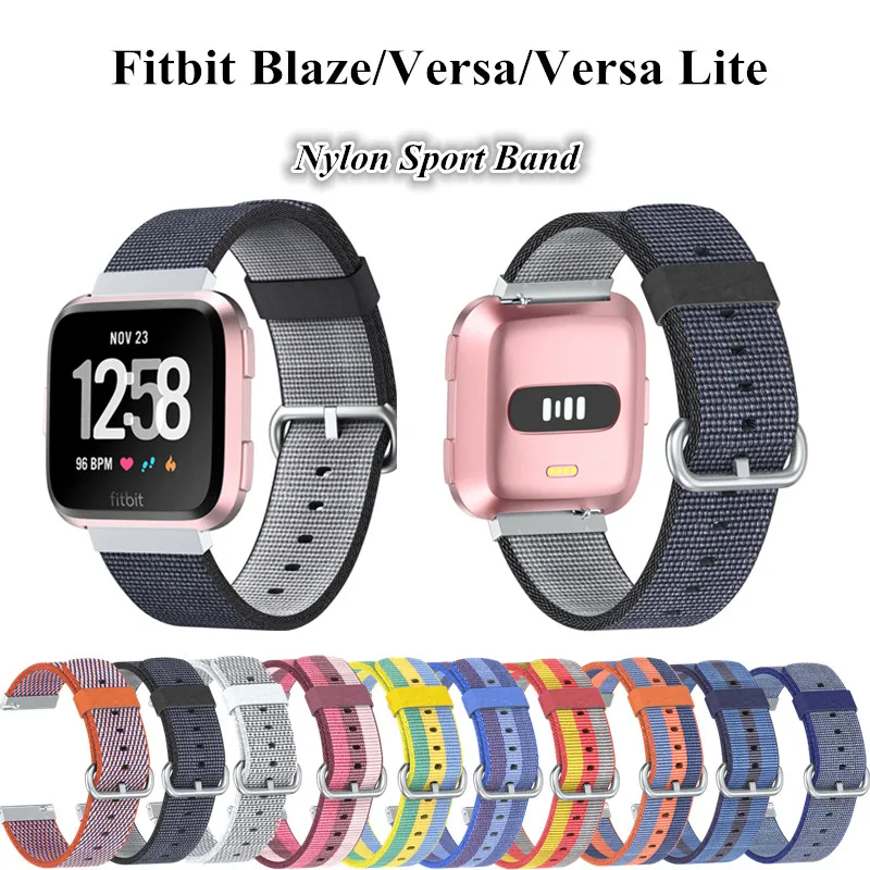 Наружная нейлоновая плетеная холщовая ткань Quick Release Watch Band для Fitbit Versa Lite/Fitbit