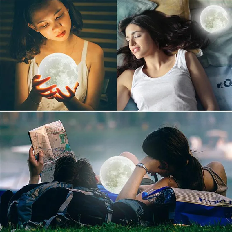 

NEW Dropship 16 Colors 3D Print Star Moon Lamp Colorful Change Touch Home Decor Creative Gift Usb Led Night Light Galaxy Lamp