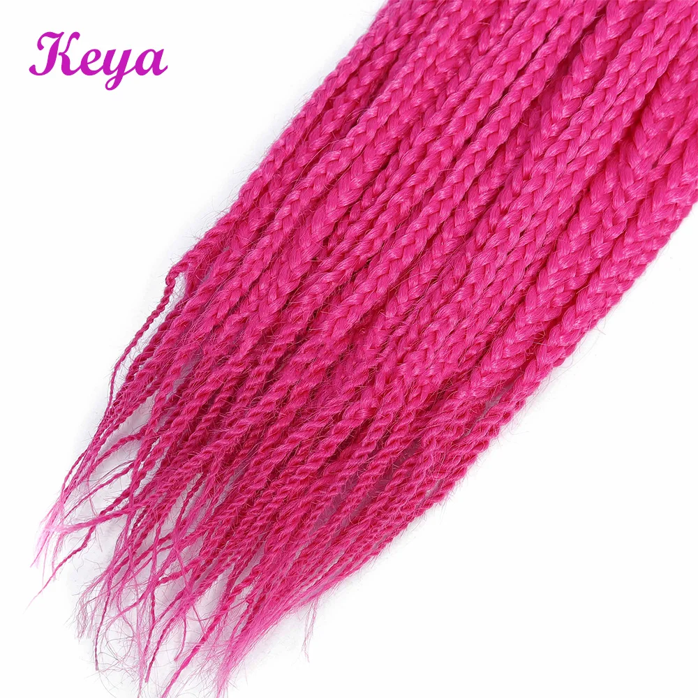 Омбре розовые волосы синяя коробка косички 100 искусственные для наращивания