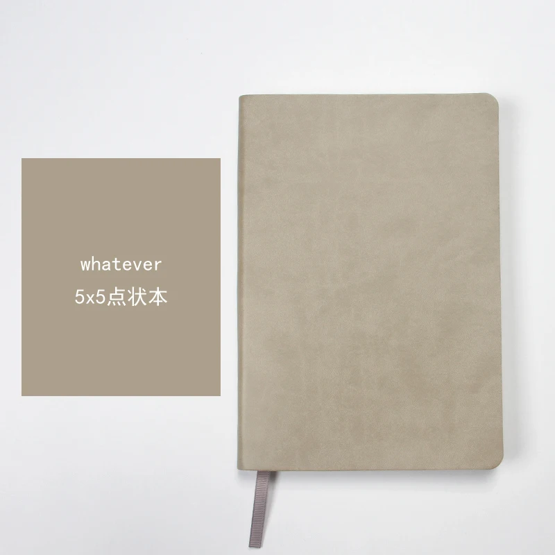 coffee A5 Dotted Bullet Journal Kawaii Pink Leather Diary Blank Pages Sketchbook Notebook for School Office Notepad Customize Logo D40 - Цвет: coffee