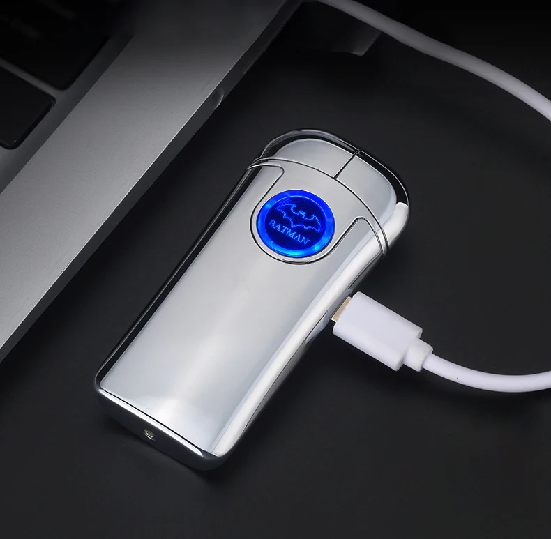 Плазменная Зажигалка USB двойной дуги сигареты аксессуары Новинка Бат Человек Pattern электроподжиг Подарок ветрозащитный зажигалка