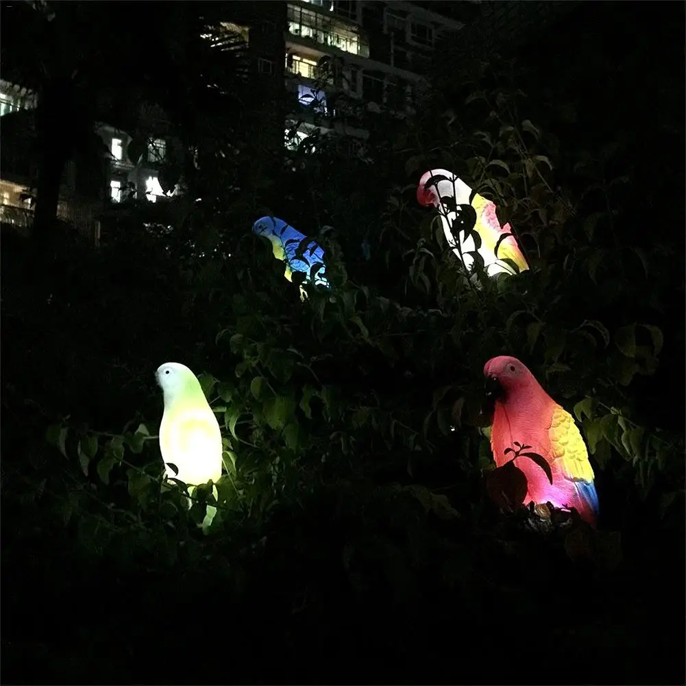 Солнечный свет сада набор из 4 разных Цвета лампа попугай с 360 гибкий зажим