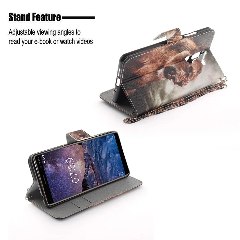 Роскошный чехол книжка из искусственной кожи с рисунком животного для телефона