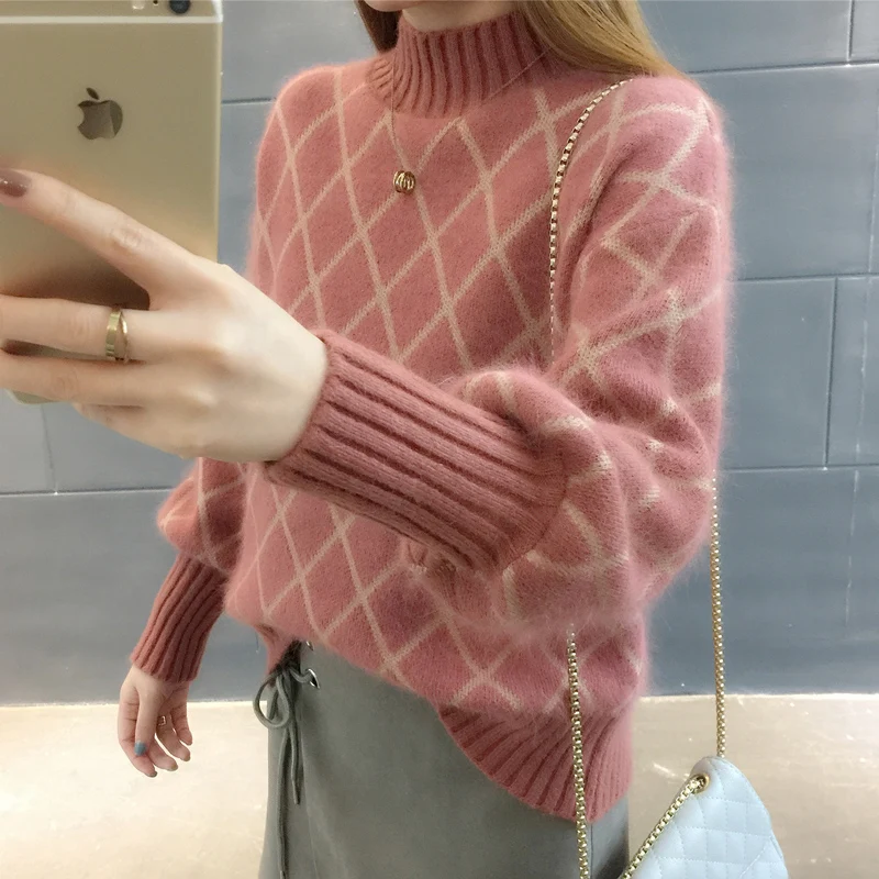 Pull Femme Autumn Winter Women Cashmere Sweaters And Pullovers Striped Thick Knitting Sweater Female Loose Knit Jumpers | Женская одежда