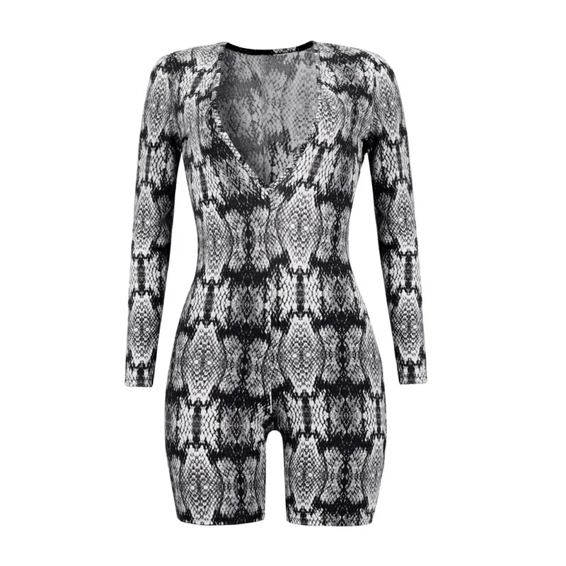 Женский комбинезон с принтом в виде змеи modis костюм длинным рукавом 2018 | Женская