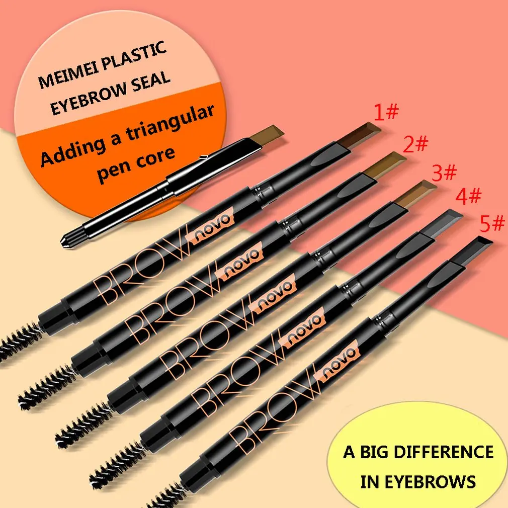For Novo Double Head Automatic Rotation Waterproof Is Not Smudged Eyebrow Shaping Pencil With Replacement Core Makeup | Красота и