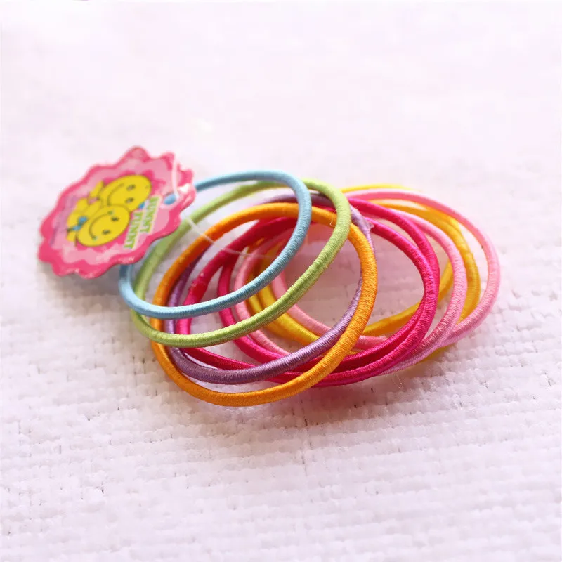 100pcs/lot Girls Elastic Hair Bands Ponytail Holder Rubber Accessories Women Multicolor Tie Gum | Детская одежда и обувь