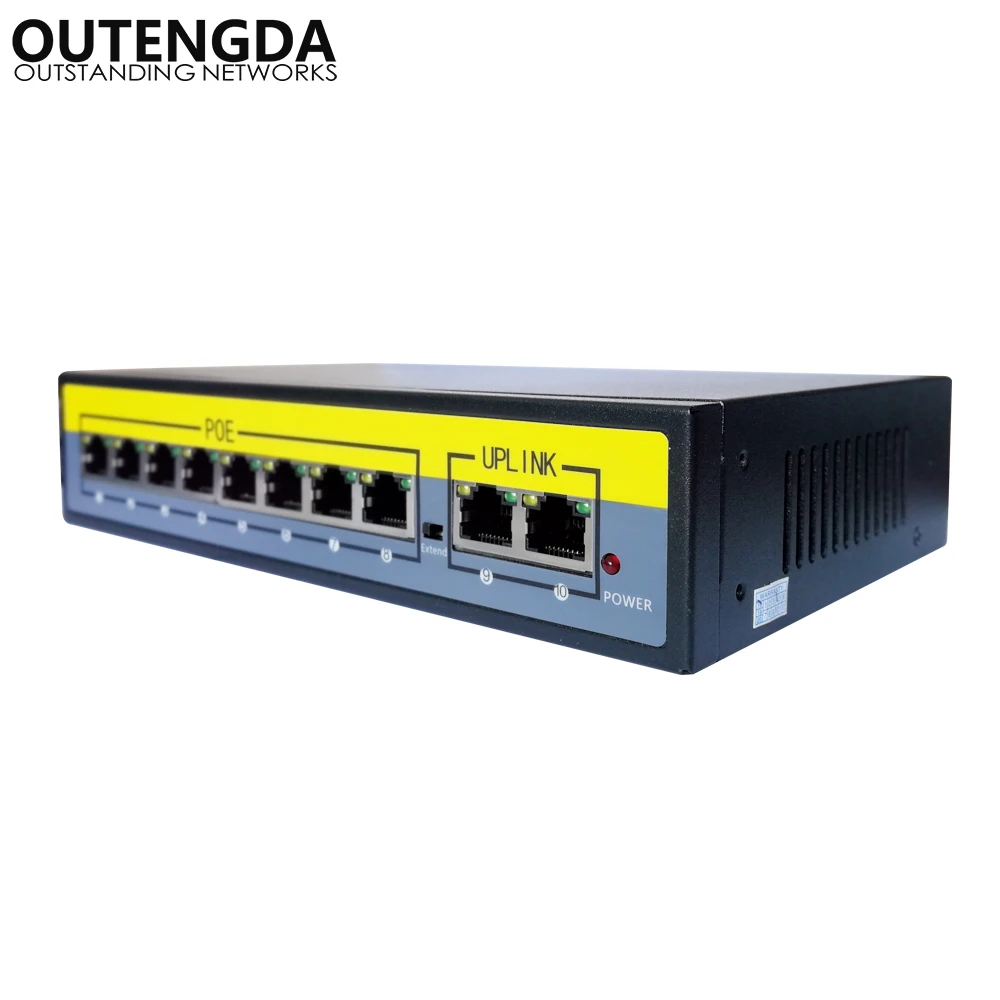 2 + 8 портов 100 Мбит/с PoE коммутатор адаптер питания по Ethernet IEEE 802.3af/at для камер AP VoIP