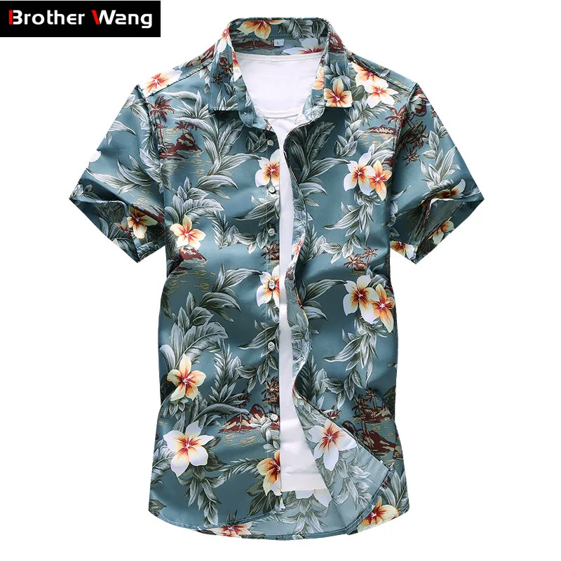 

Plus Size 5XL 6XL 7XL Men's Flower Shirt 2020 Summer New Style Fashion Casual Short Sleeved Hawaiian Shirt Male Brand Clothes